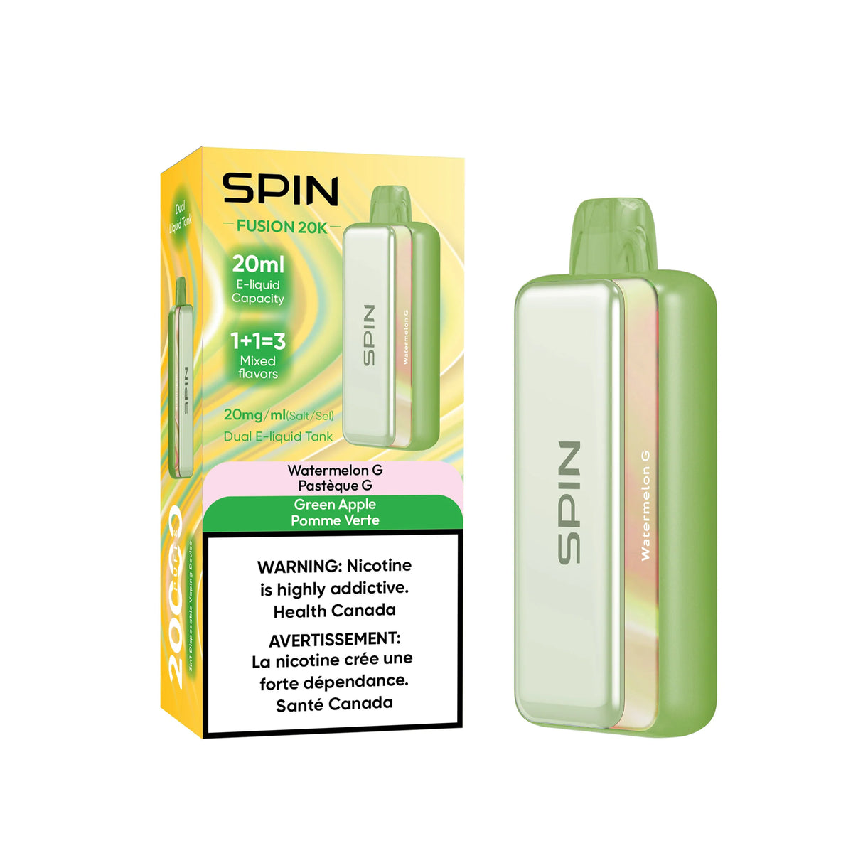 Spin Fusion 20K - Watermelon G and Green Apple