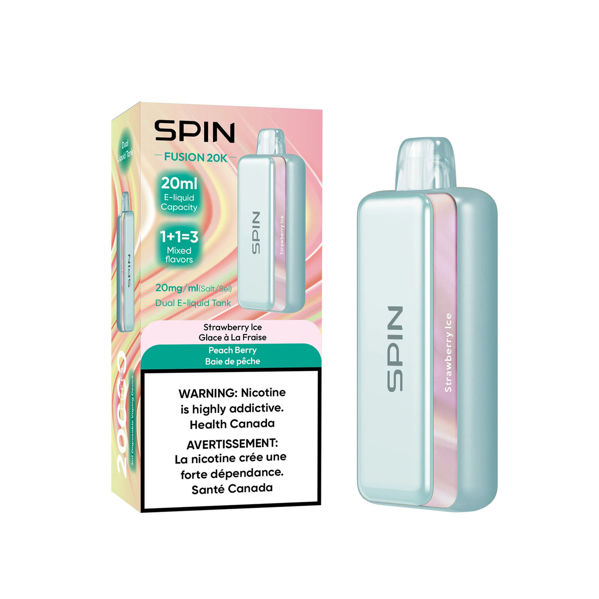 Spin Fusion 20K - Strawberry Ice and Peach Berry