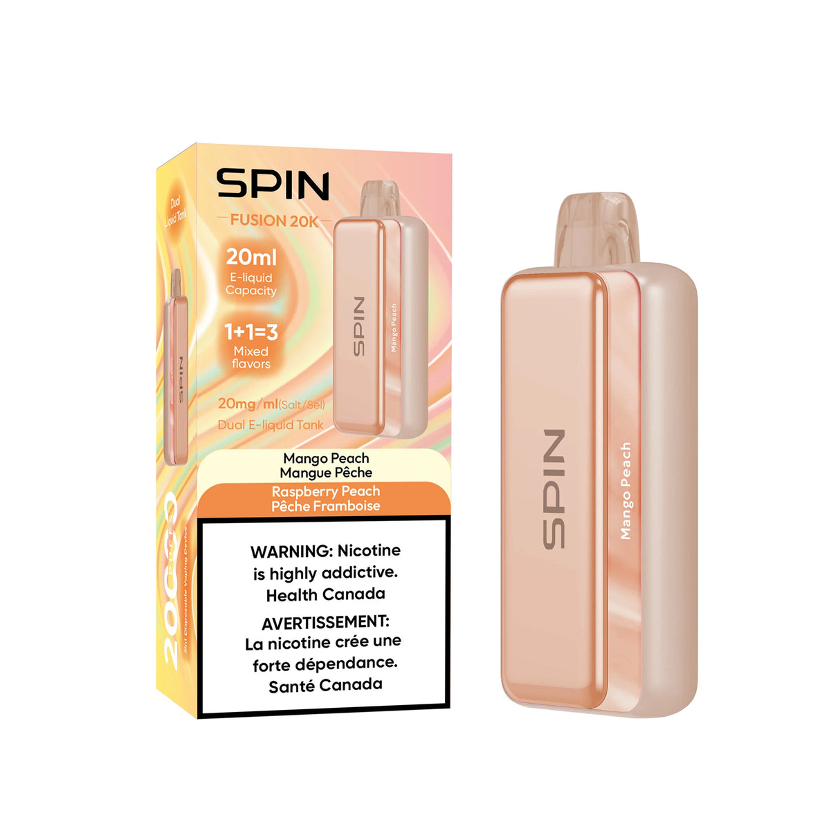 Spin Fusion 20K - Mango Peach and Raspberry Peach