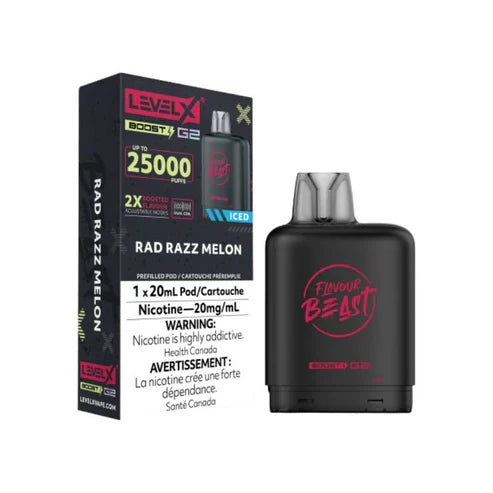 Flavour Beast Level X Boost G2 25k - Rad Razz Melon Iced