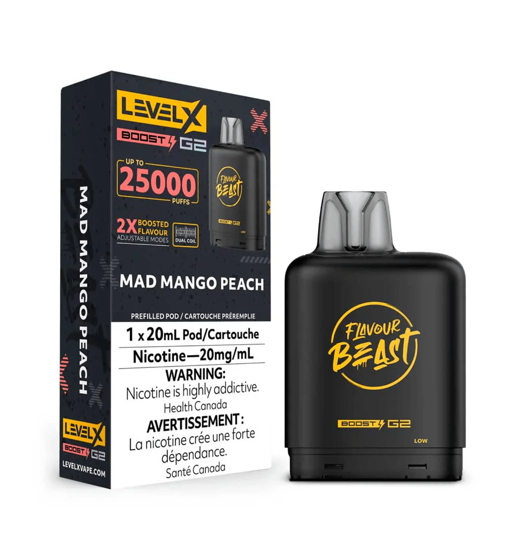 Flavour Beast Level X Boost G2 25k - Mad Mango Peach