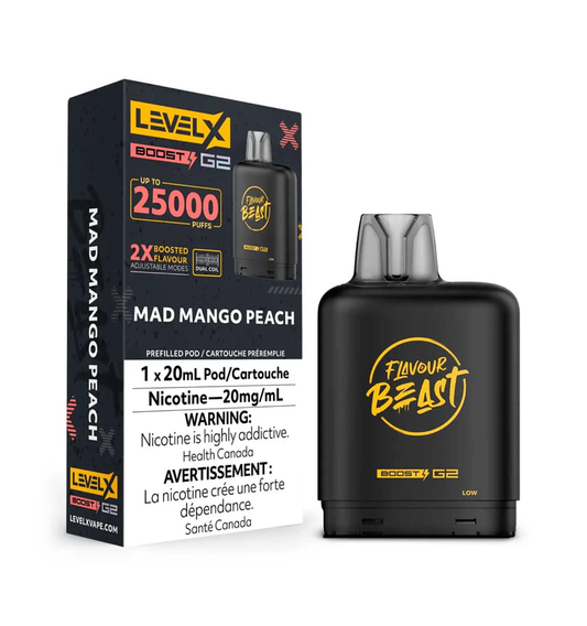 Flavour Beast Level X Boost G2 25k - Mad Mango Peach