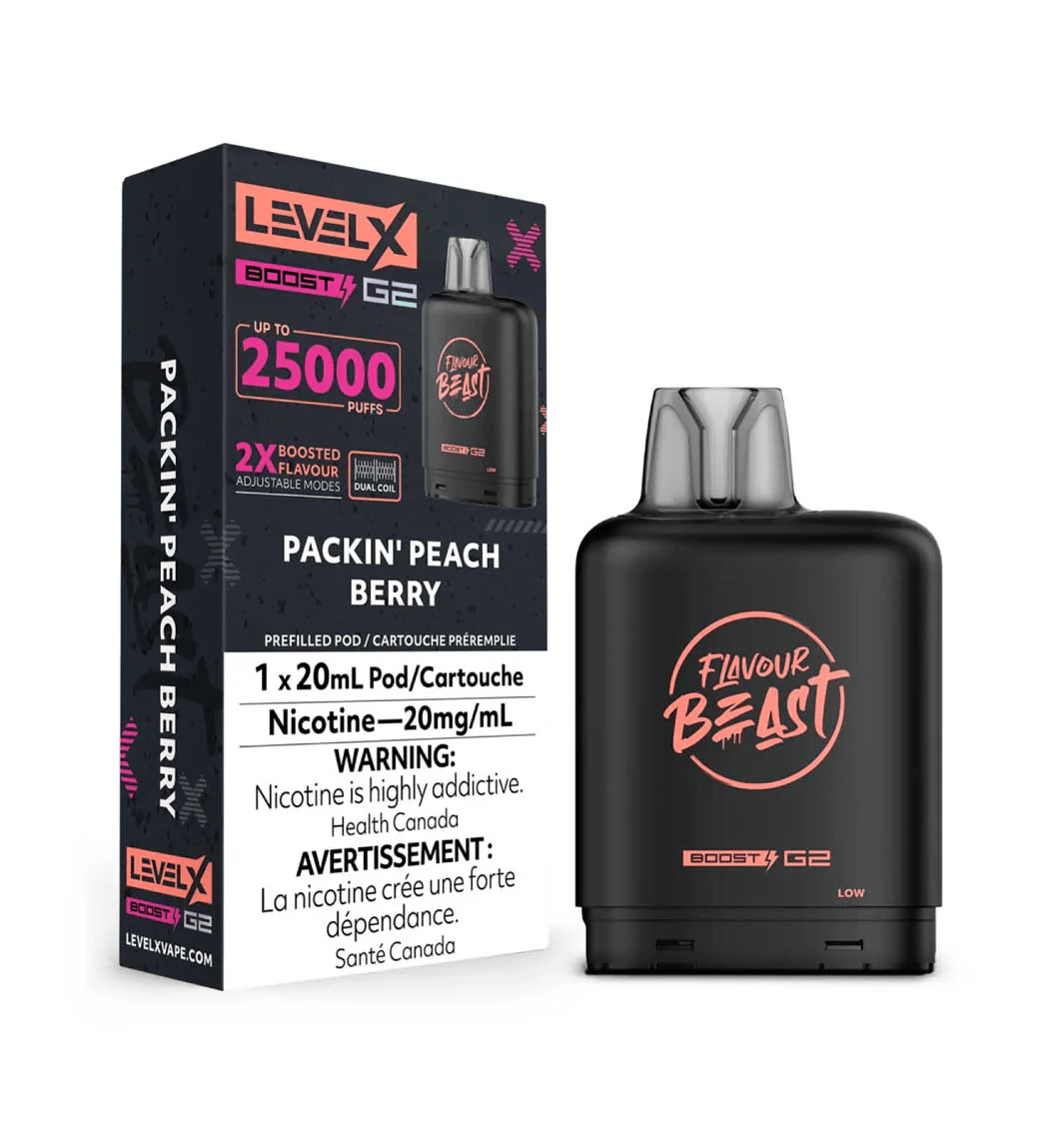 Flavour Beast Level X Boost G2 25k - Packin' Peach Berry