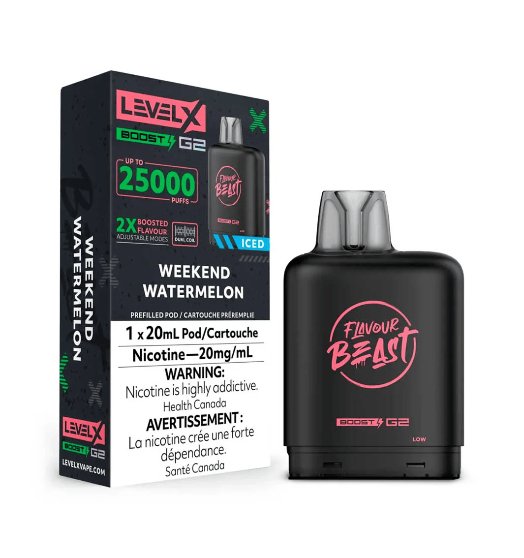 Flavour Beast Level X Boost G2 25k - Weekend Watermelon Iced