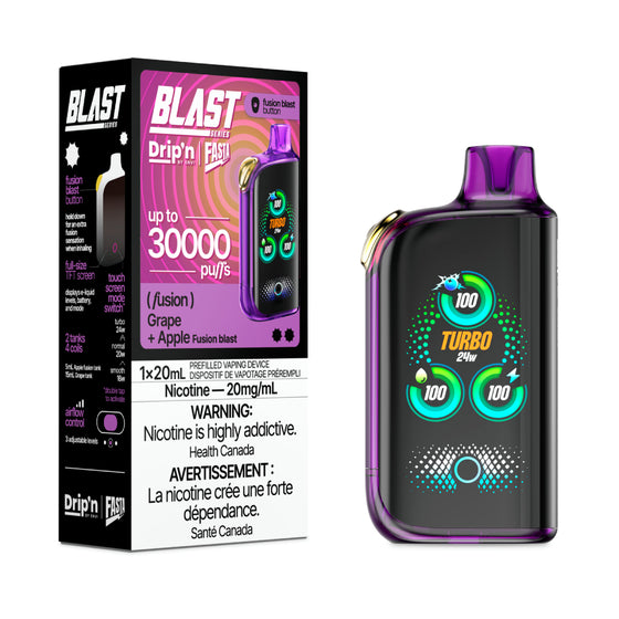 Drip'n by Envi Fasta Blast 30K Disposable - Grape + Apple (Fusion Series)