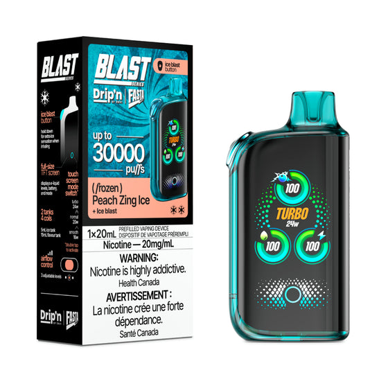 Drip'n by Envi Fasta Blast 30K Disposable - Peach Zing Ice