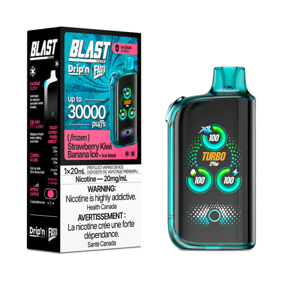 Drip'n by Envi Fasta Blast 30K Disposable - Strawberry Kiwi Banana Ice