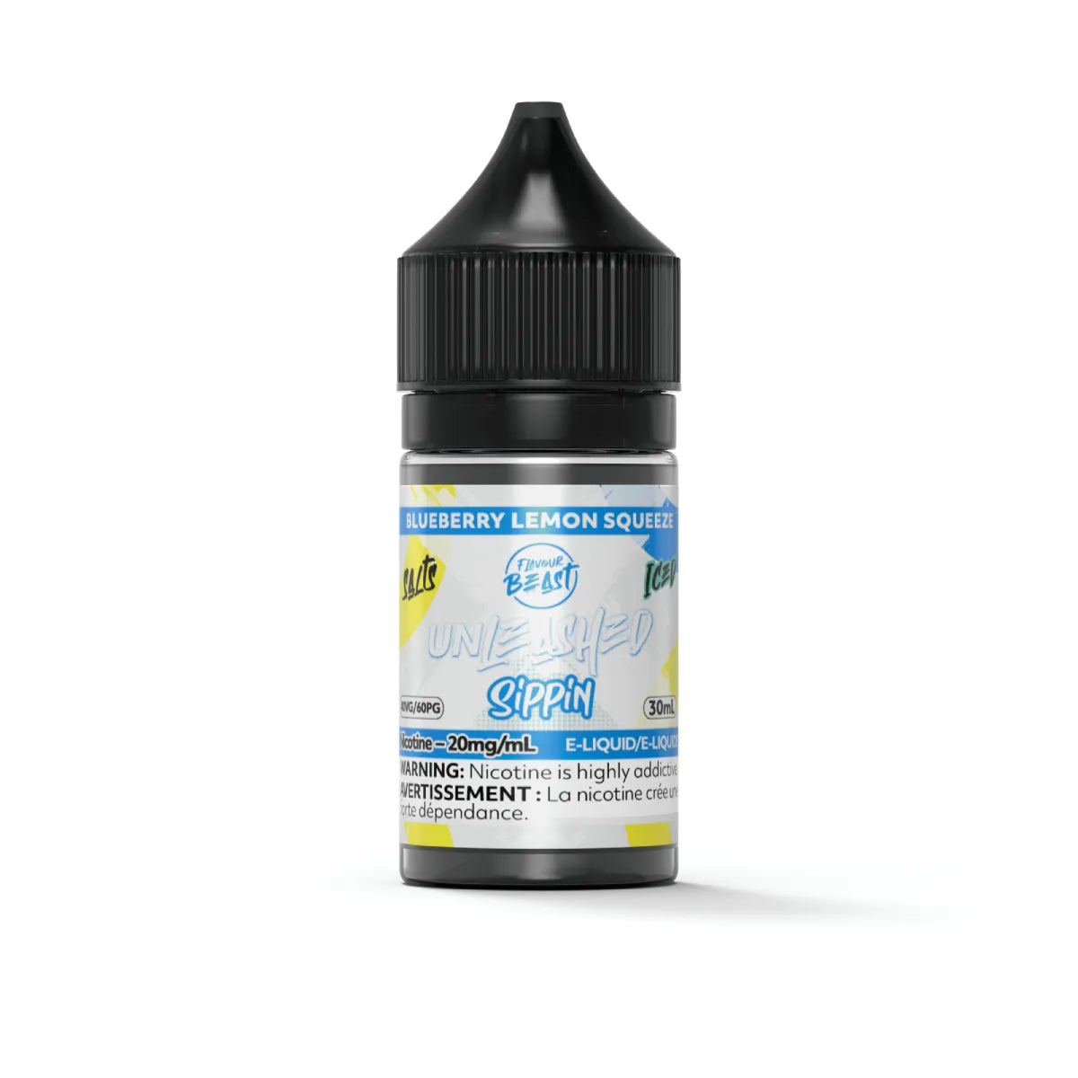 Flavour Beast - Unleashed Sippin - Blueberry Lemon Squeeze Iced 30ml Salt