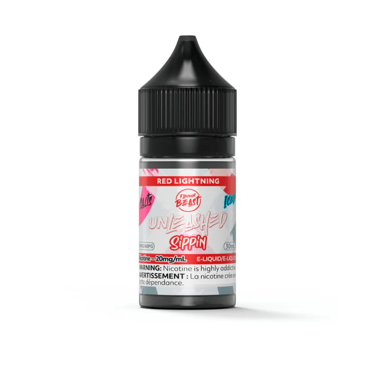 Flavour Beast - Unleashed Sippin - Red Lightning Iced 30ml Salt