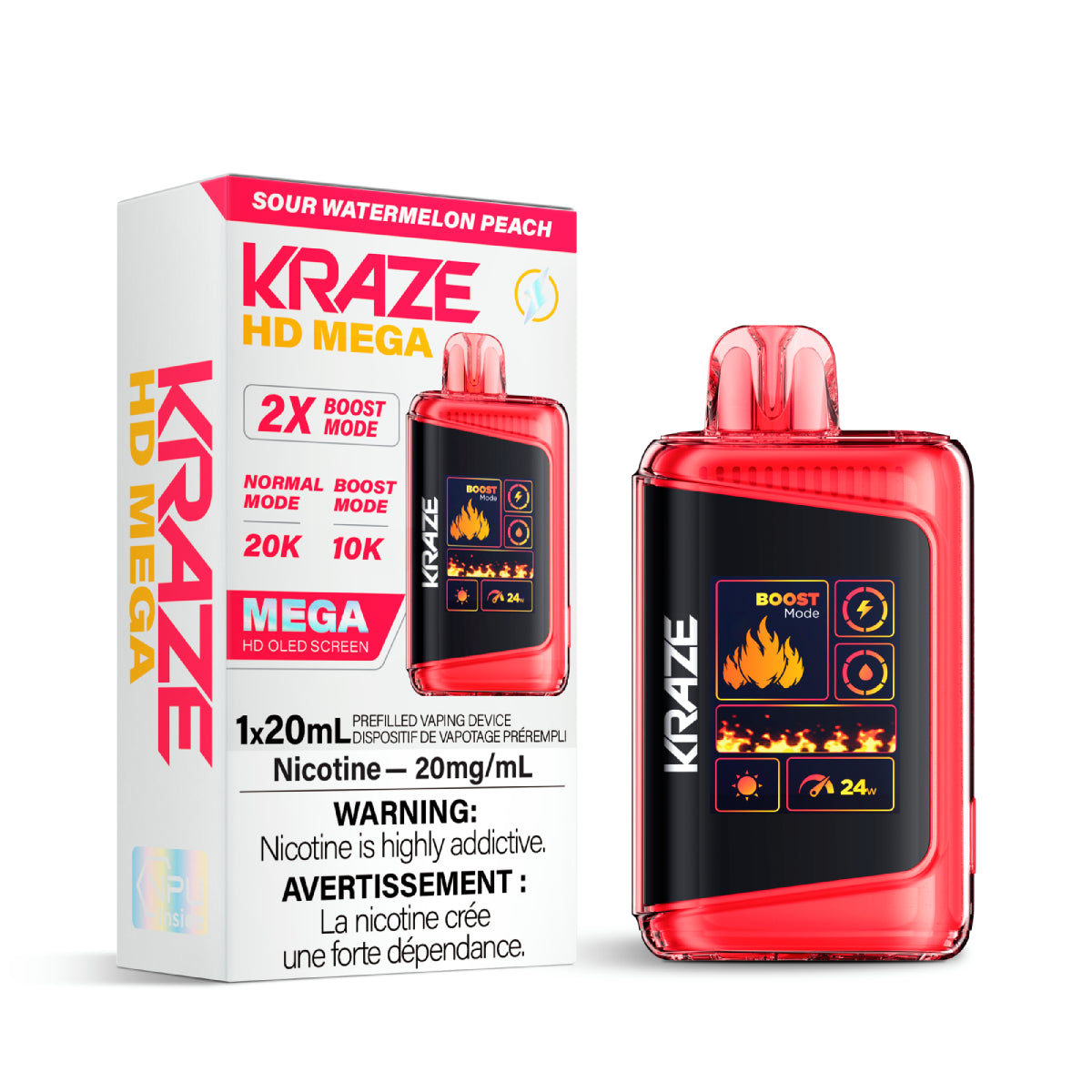 Kraze HD Mega - Sour Watermelon Peach